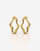 Sculpted Wave Abstract Open Hoop Earrings