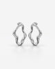 Sculpted Wave Abstract Open Hoop Earrings