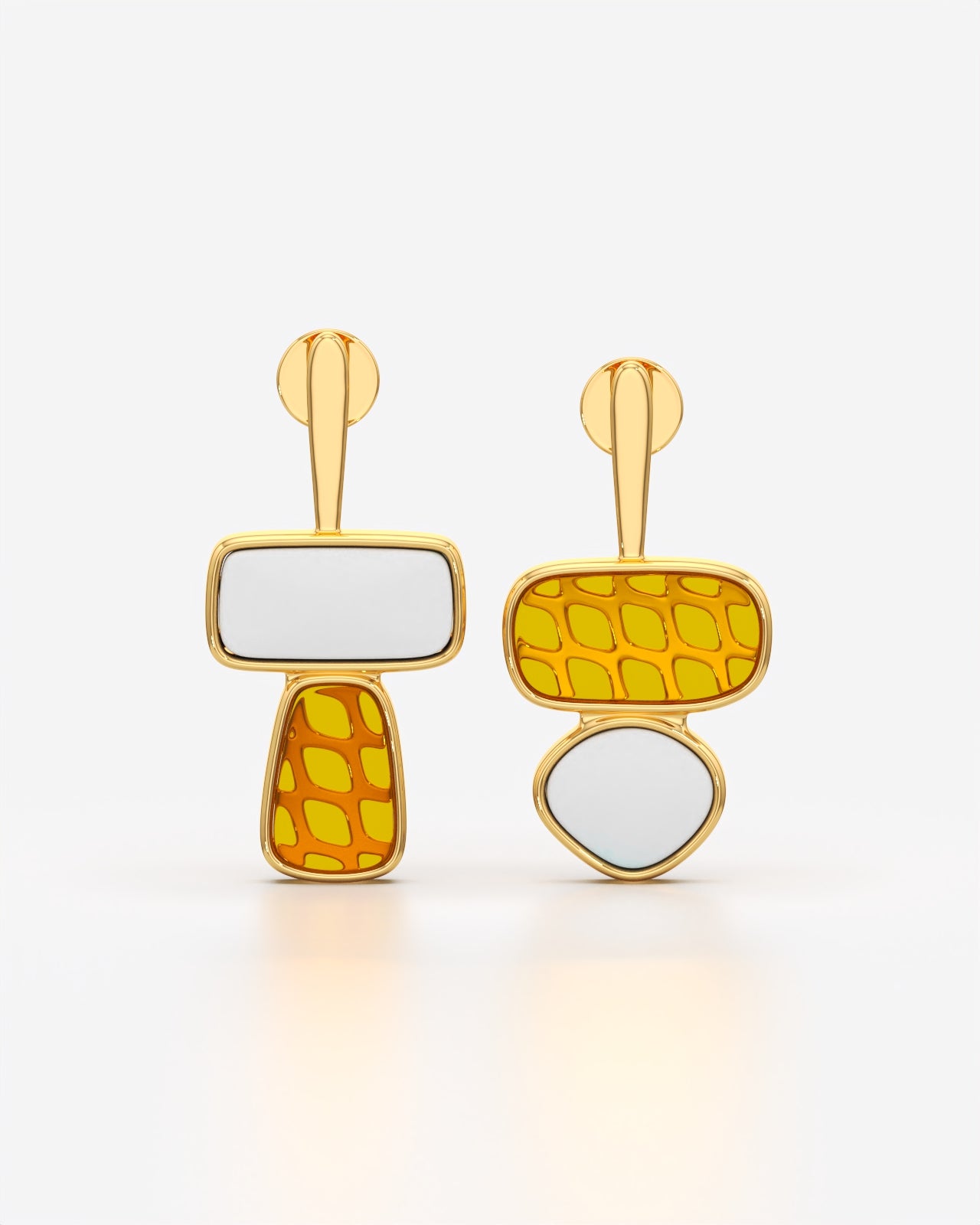 Abstract Geometric Mismatched Statement Earrings