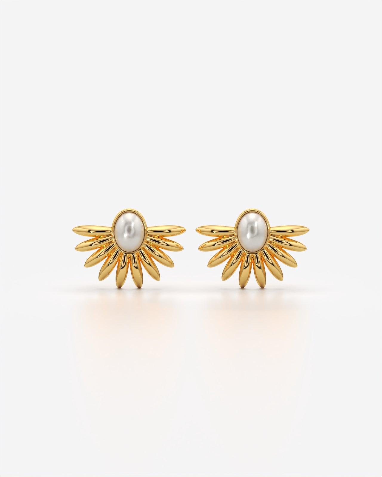 Sunburst Pearl Ear Jacket Earrings