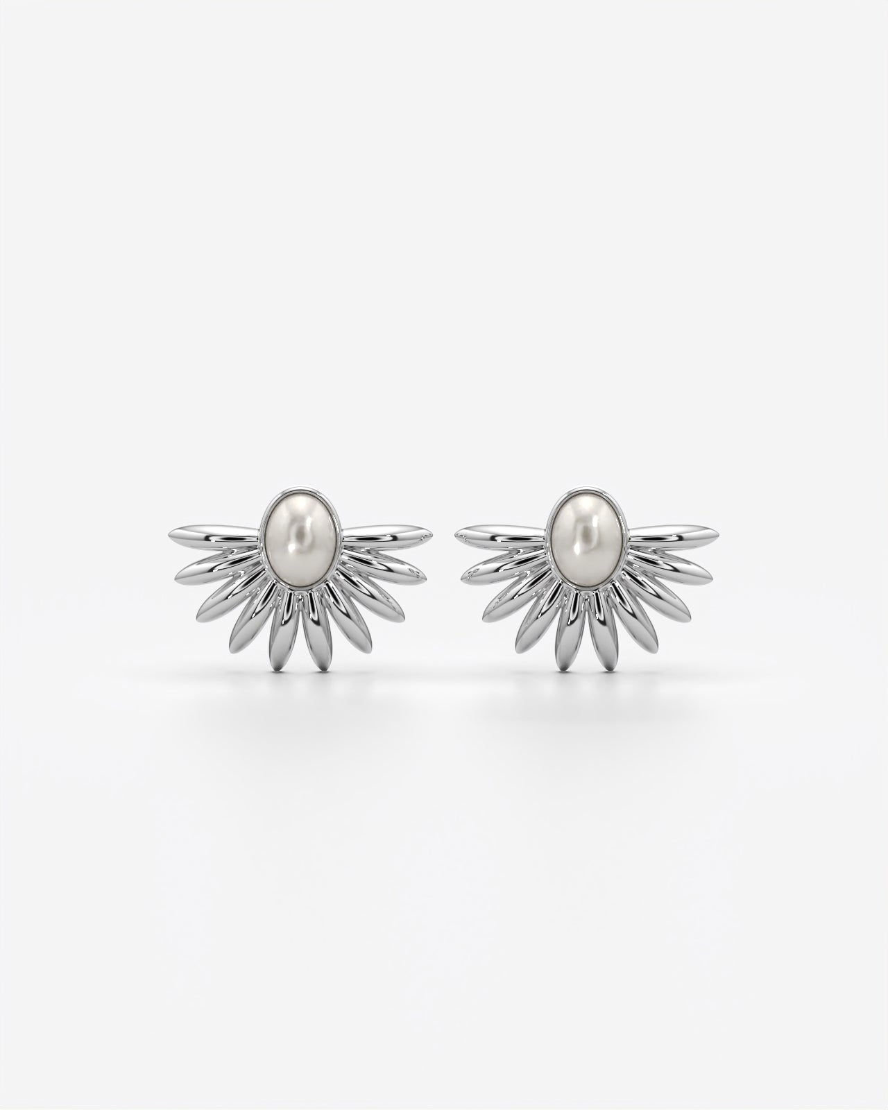 Sunburst Pearl Ear Jacket Earrings