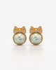 Elegant Pearl Bow Stud Earrings