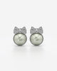 Elegant Pearl Bow Stud Earrings