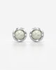 Classic Pearl Stud Earrings with Twisted Bezel