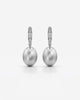 Brushed Disc Drop Earrings with Pavé Hoops