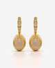 Sparkling Pavé Disc Drop Hoop Earrings