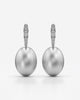 Brushed Oval Drop Earrings with Crystal Huggies
