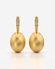 Brushed Oval Drop Earrings with Crystal Huggies