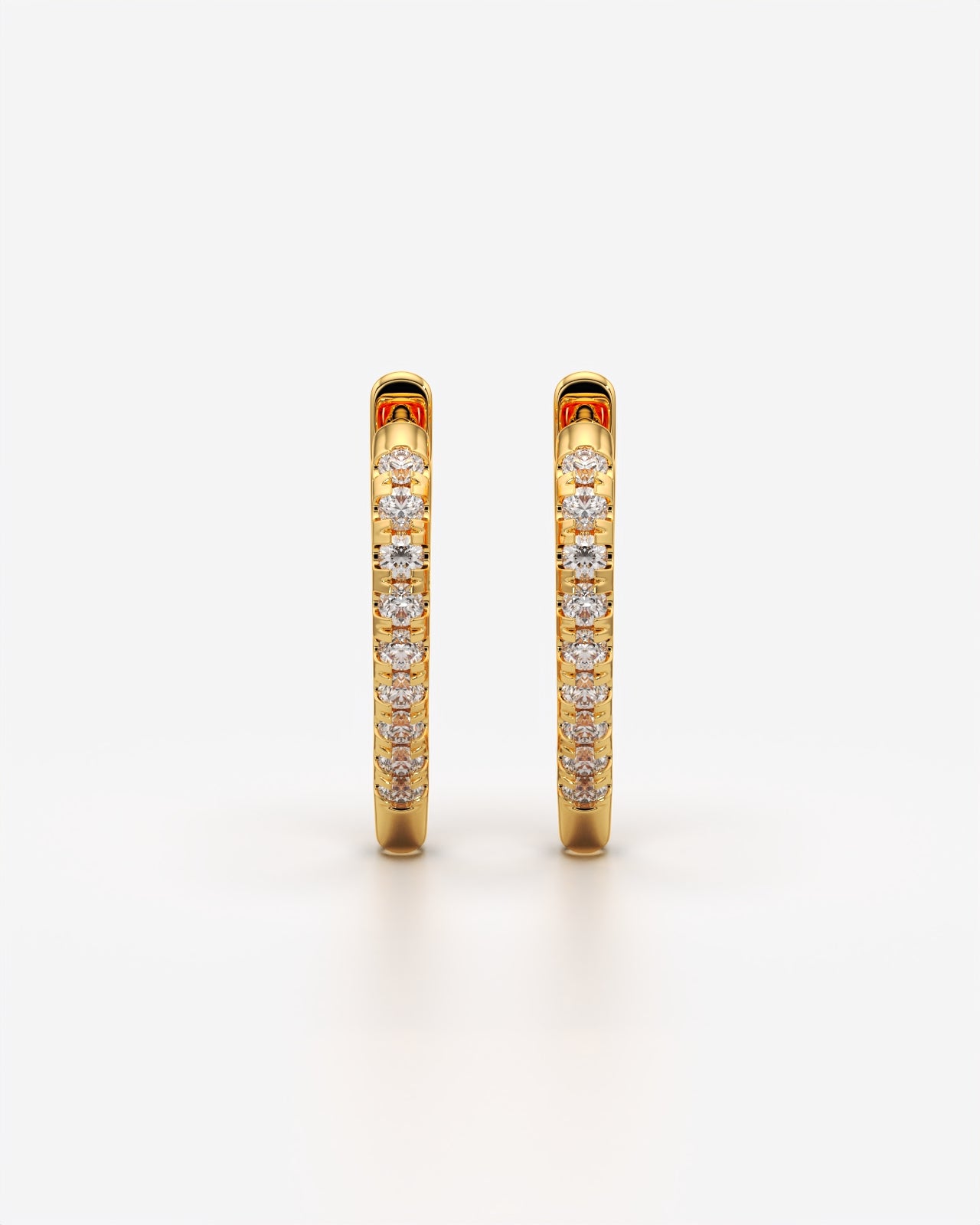 Sparkling Heart Huggie Hoops with Pavé Stones
