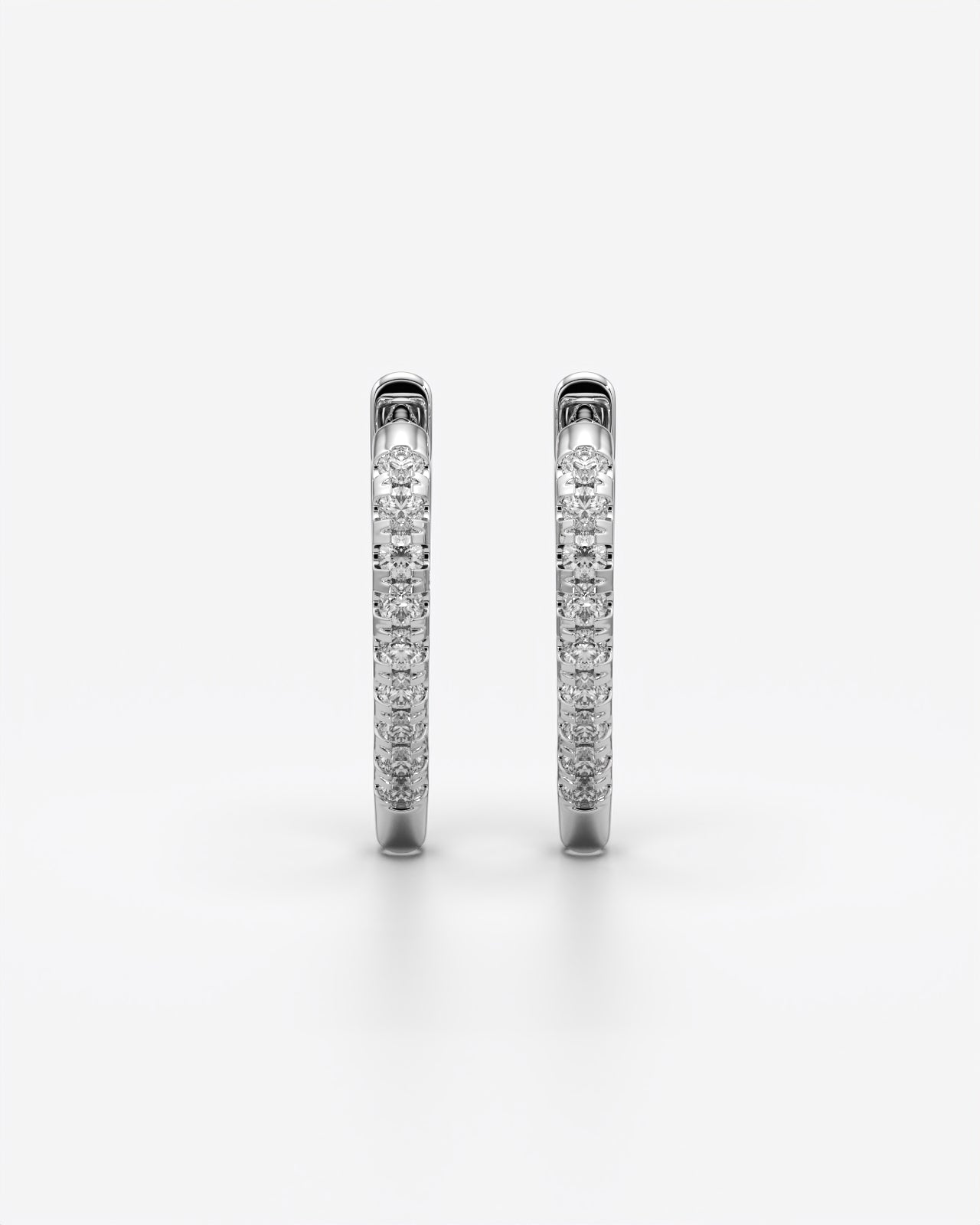 Sparkling Heart Huggie Hoops with Pavé Stones
