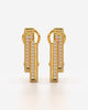 Dual Row Pavé Bar Huggie Earrings