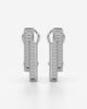 Dual Row Pavé Bar Huggie Earrings