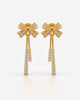 Sparkling Bow Drop Earrings with Crystal Tassels