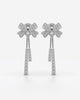 Sparkling Bow Drop Earrings with Crystal Tassels