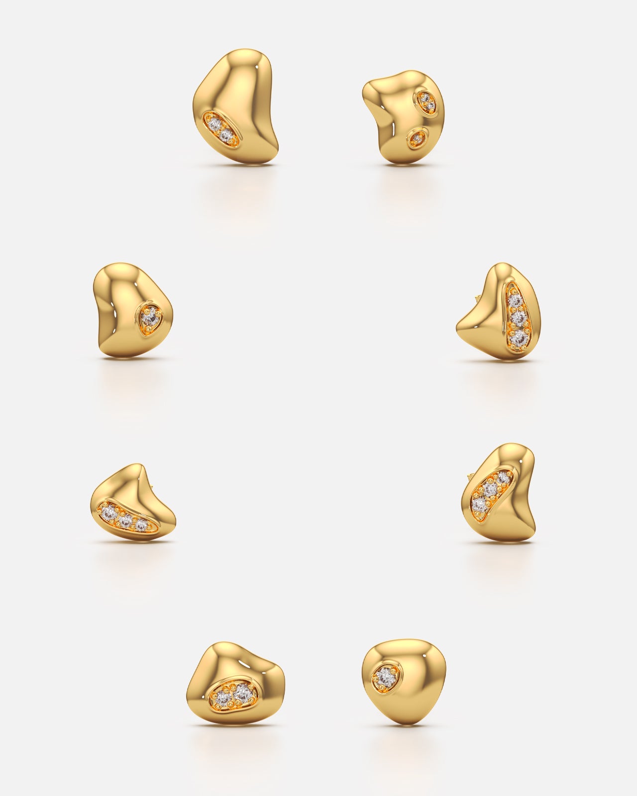 Organic Pebble Stud Earrings