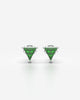 Trillion Cut Emerald Green Crystal Stud Earrings