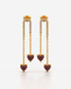 Cascading Hearts Double Drop Chain Earrings