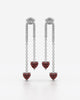 Cascading Hearts Double Drop Chain Earrings