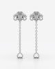 Clover Heart Drop Chain Stud Earrings