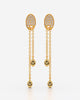 Pave Oval Drop Chain Dangle Earrings