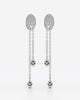 Pave Oval Drop Chain Dangle Earrings
