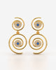Celestial Spiral Drop Earrings with Blue Stones