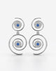 Celestial Spiral Drop Earrings with Blue Stones