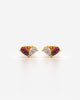 Twin Pear Garnet and Diamond Stud Earrings