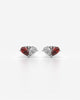 Twin Pear Garnet and Diamond Stud Earrings