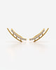 Curved Crystal Climber Earrings for Modern Style