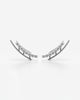 Curved Crystal Climber Earrings for Modern Style