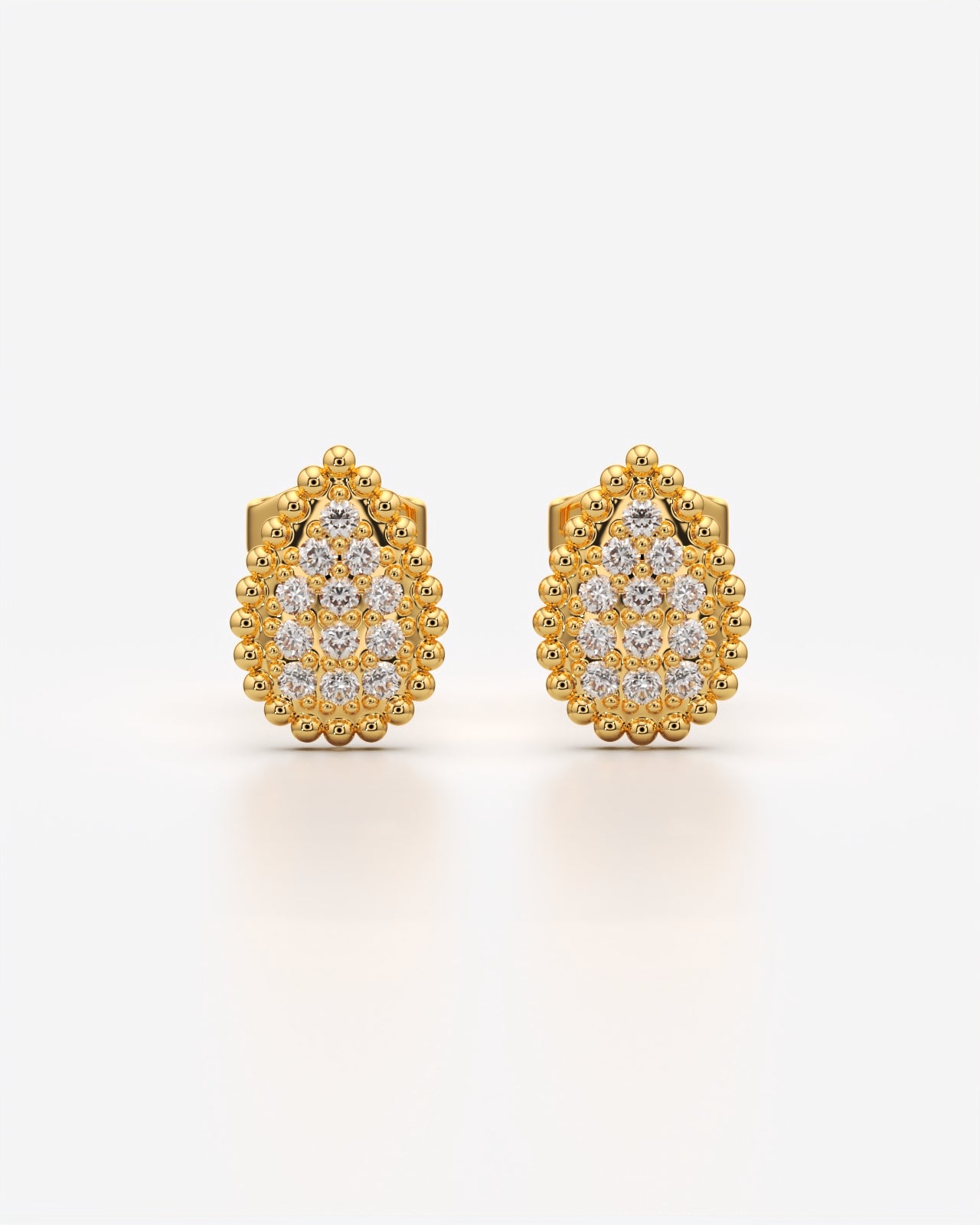 Teardrop Cluster Stud Earrings