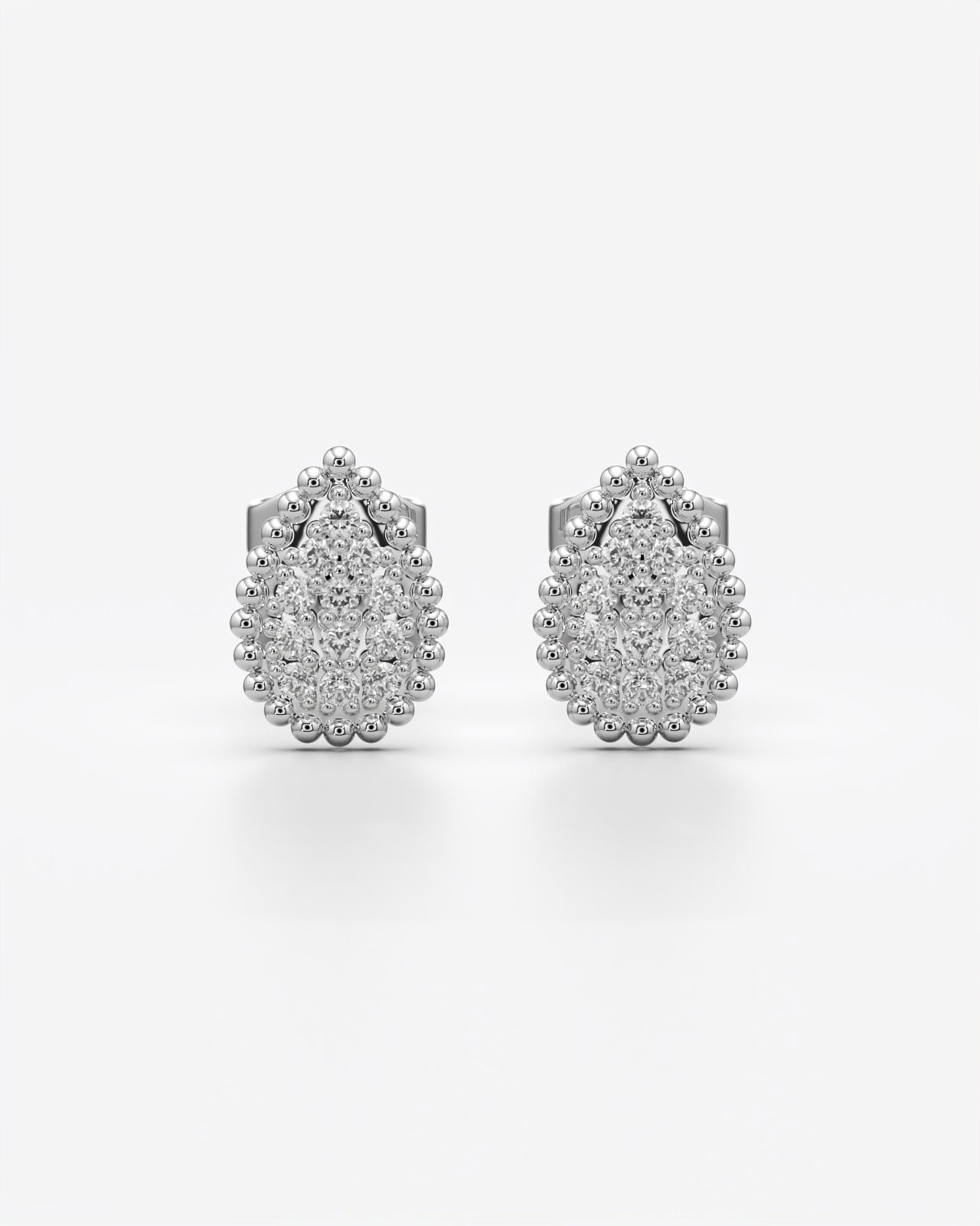 Teardrop Cluster Stud Earrings