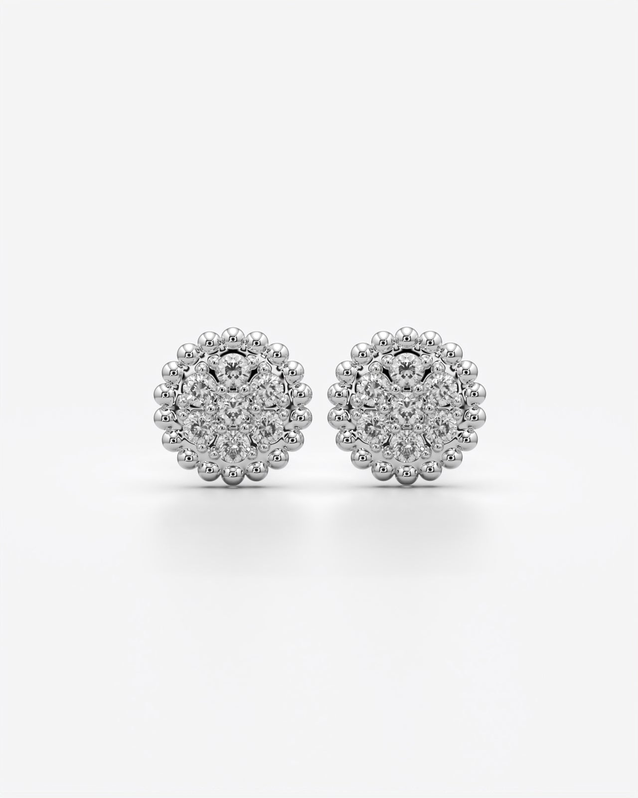 Round Cluster Stud Earrings