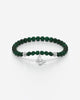 Green Bead Bracelet with Butterfly Charm