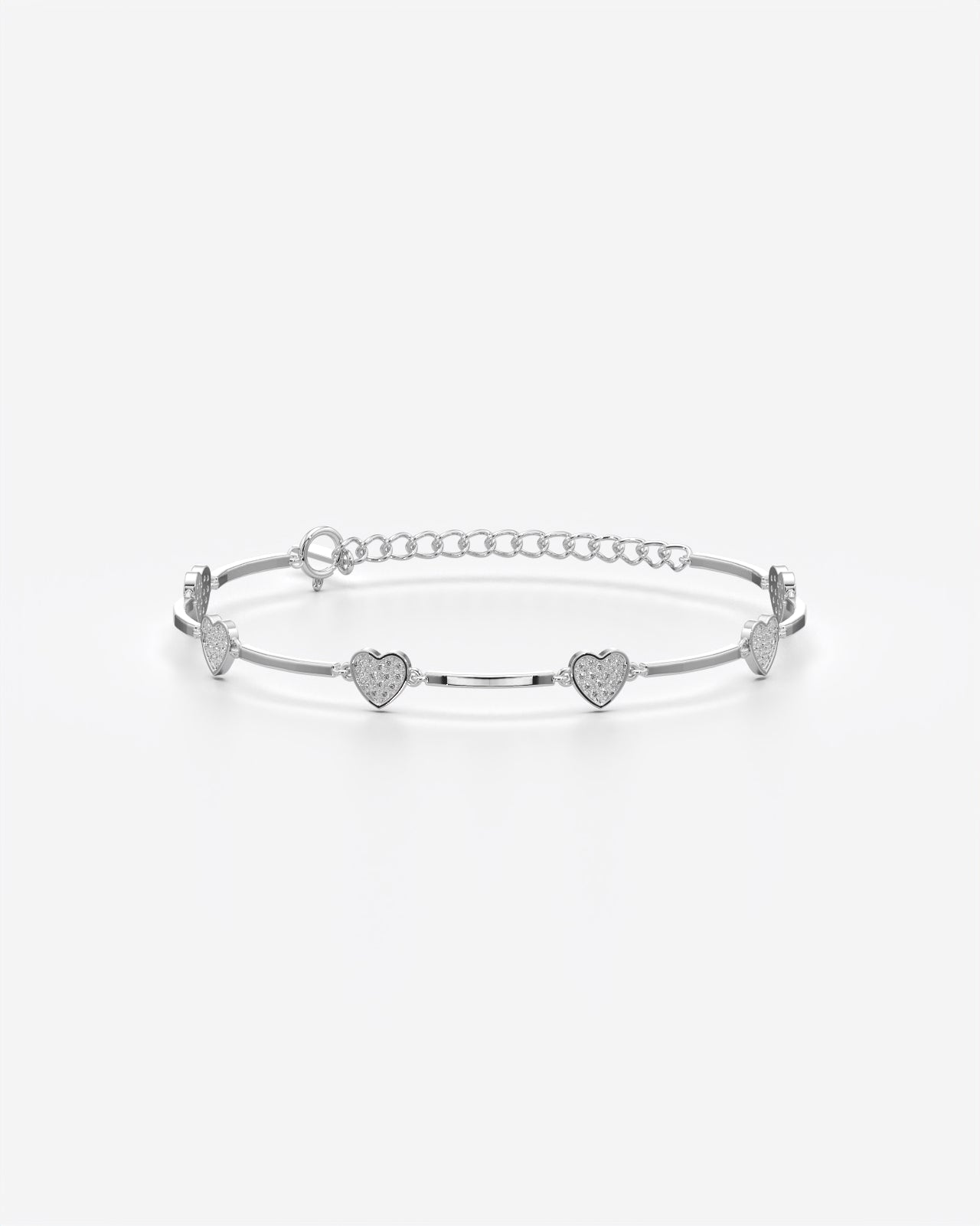 Sparkling Hearts Pavé Crystal Bangle Bracelet