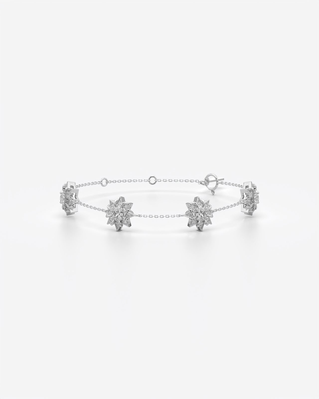 Blooming Starburst Diamond Chain Bracelet Elegance