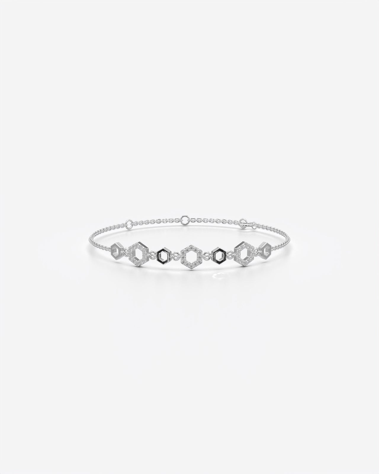 Honeycomb Crystal Charm Chain Bracelet