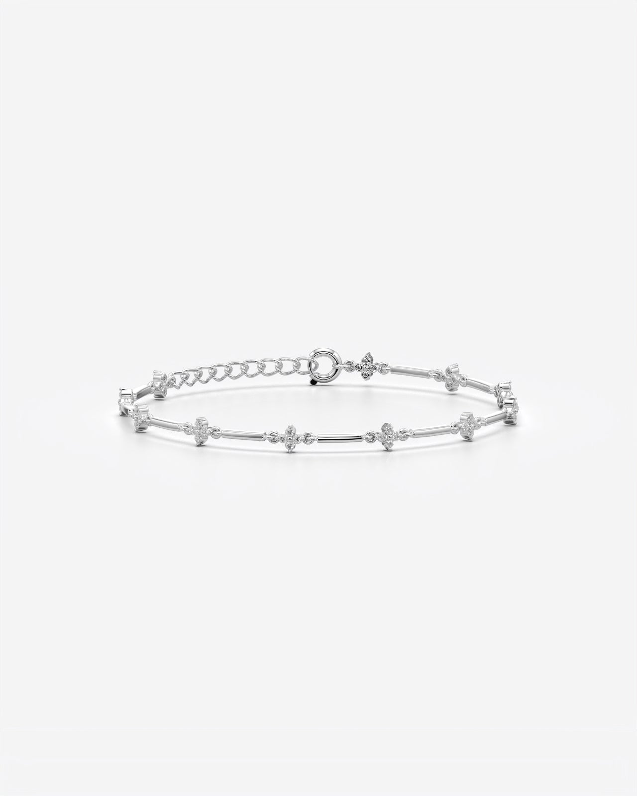 Floral Cluster Station Chain Bracelet