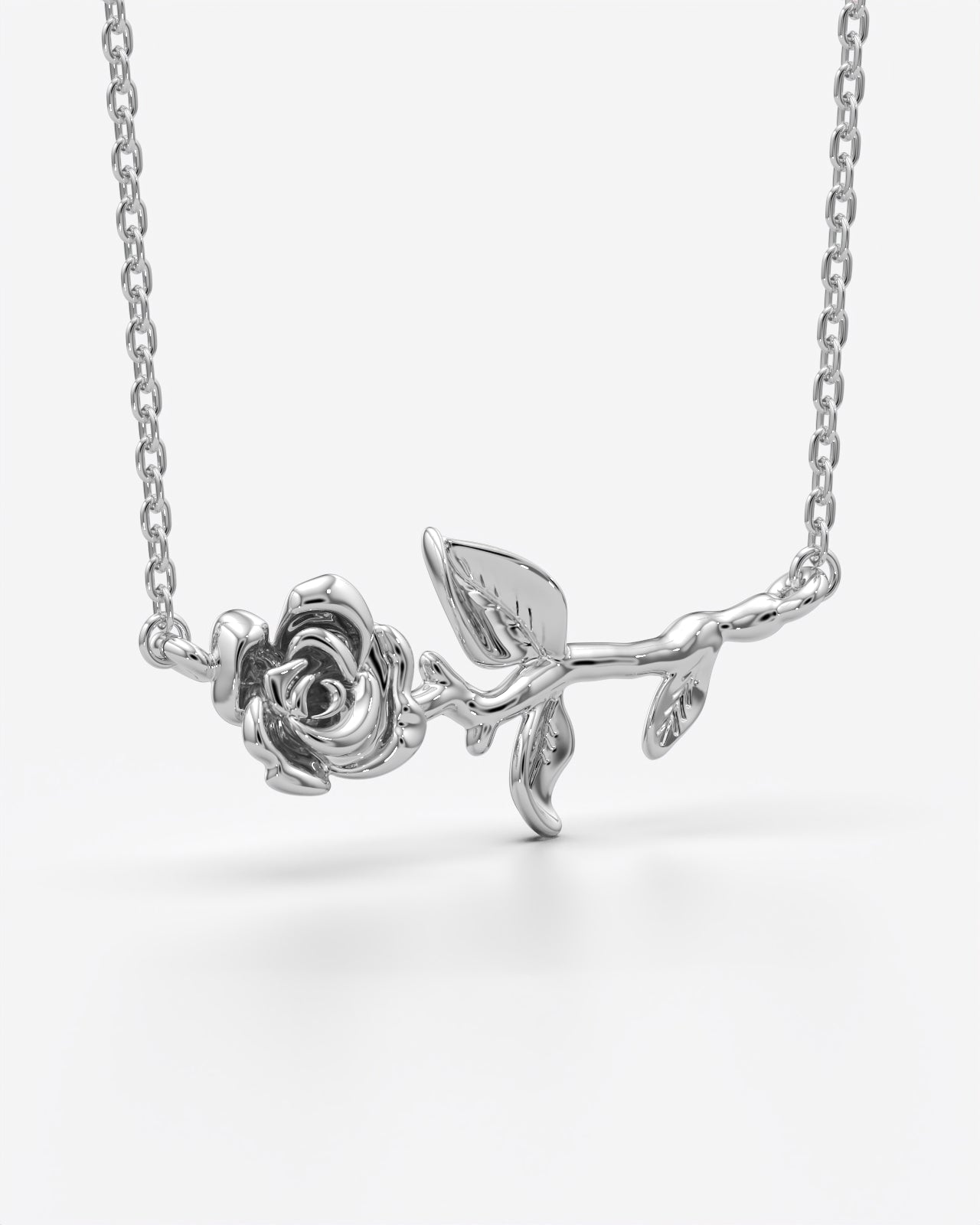 Rose Branch Pendant Necklace for Her