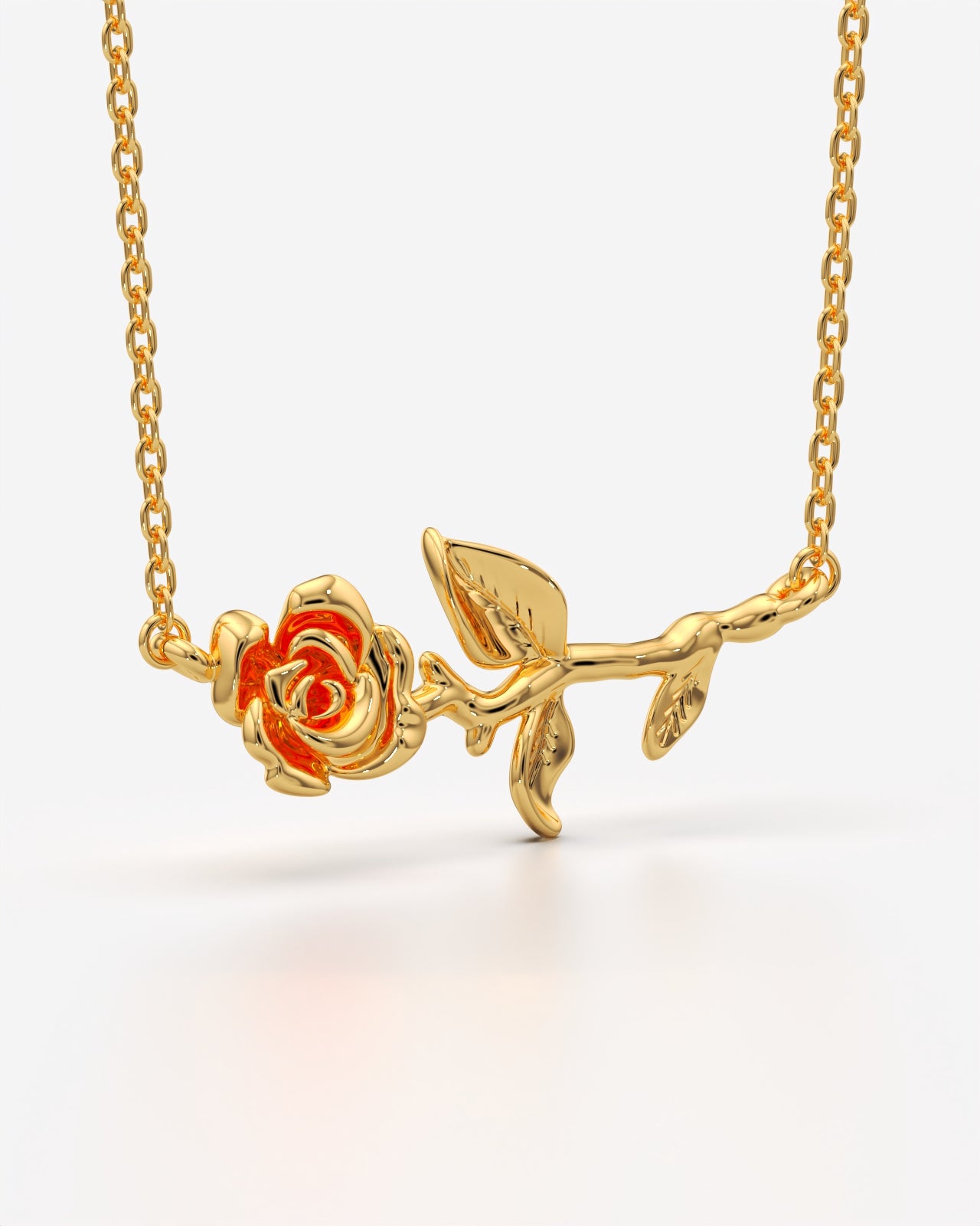 Rose Branch Pendant Necklace for Her