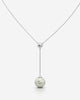 Lustrous Pearl Drop Lariat Pendant Necklace