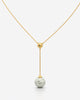 Lustrous Pearl Drop Lariat Pendant Necklace