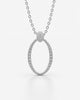 Sparkling Oval Halo Crystal Pendant Necklace