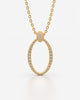 Sparkling Oval Halo Crystal Pendant Necklace