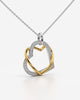 Interlocking Hearts Crystal Pendant Necklace Gift