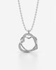 Interlocking Hearts Crystal Pendant Necklace Gift