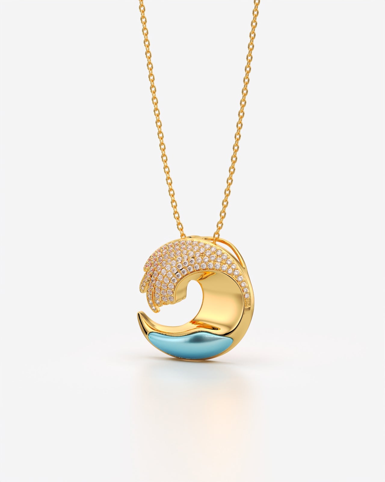 Ocean Wave Pendant Necklace