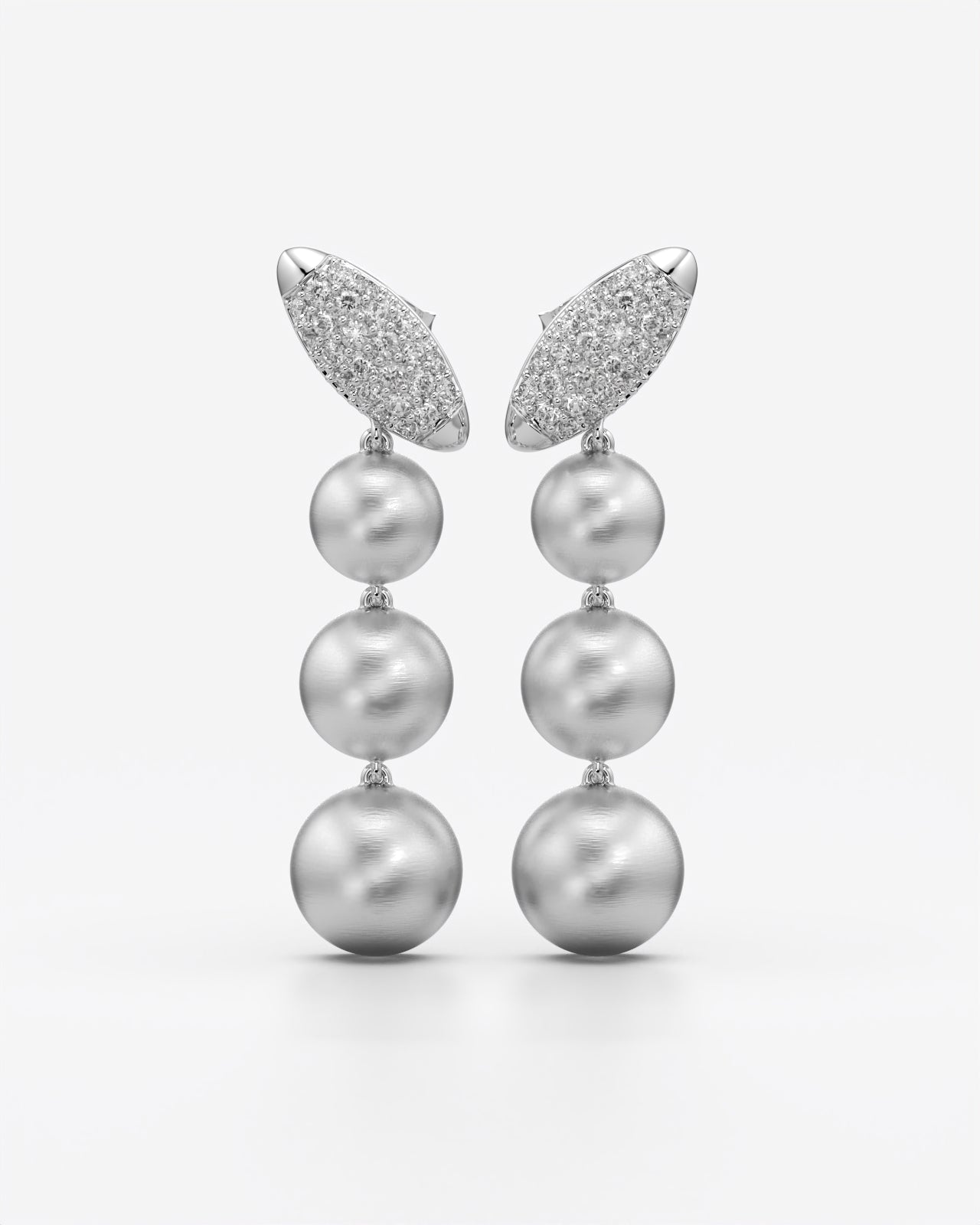Cascading Sphere Drop Earrings with Crystals