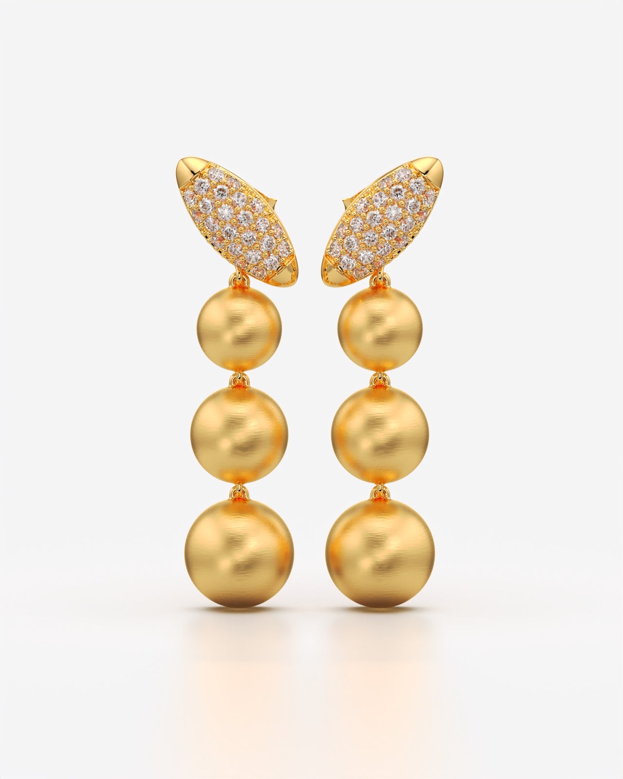 Cascading Sphere Drop Earrings with Crystals